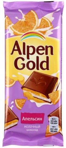 Шоколад Alpen Gold, 85 г, «Апельсин с молоком» молочный шоколад Шоколад Alpen Gold, 85 г, «Апельсин с молоком» молочный шоколад