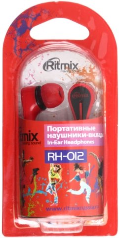 Наушники Ritmix RH-012, красные