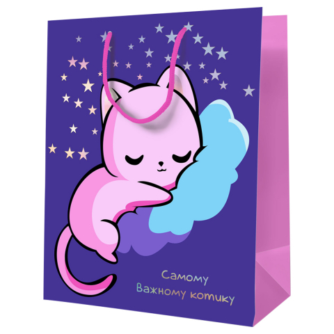 Пакет подарочный Meshu 11×14×6,5 см, «Самому важному котику»