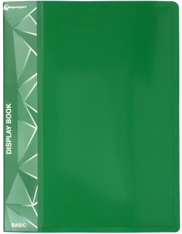 Папка пластиковая на 60 файлов «Бюрократ» толщина пластика 0,7 мм, зеленая