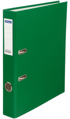 Папка-регистратор OfficeSpace с односторонним бумвиниловым покрытием, корешок 50 мм, зеленый