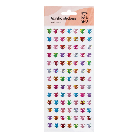 Наклейки акриловые Meshu 25×10 см, 91 шт., Small Hearts Наклейки акриловые Meshu 25×10 см, 91 шт., Small Hearts