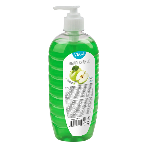 Мыло жидкое Vega 500 мл, «Яблоко», с дозатором