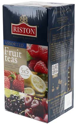 Чай Riston, 37,5 г, 25 пакетиков, Assorted Fruit Teas, черный чай с добавками