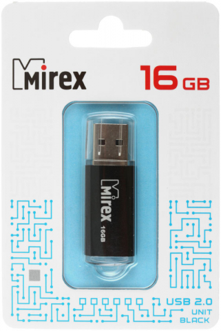 Флэш-накопитель Mirex Unit, 16Gb, корпус черный