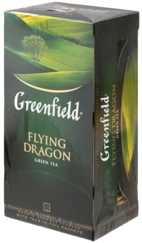 Чай Greenfield пакетированный, 50 г, 25 пакетиков, Flying Dragon, зеленый чай