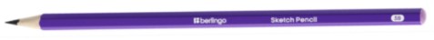 Карандаш чернографитный Berlingo Sketch Pencil твердость грифеля 3М, без ластика, корпус фиолетовый