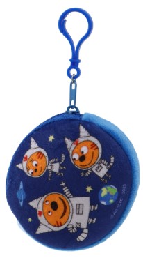 Кошелек детский для мелочи Sima-Land (плюш), 9*1 см, «Три кота», синий Кошелек детский для мелочи Sima-Land (плюш), 9*1 см, «Три кота», синий