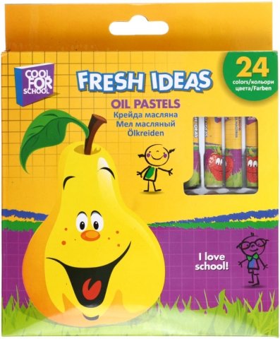 Мелки масляные Fresh Ideas, 24 цвета, 24 шт., диаметр 10 мм, длина 73 мм Мелки масляные Fresh Ideas, 24 цвета, 24 шт., диаметр 10 мм, длина 73 мм