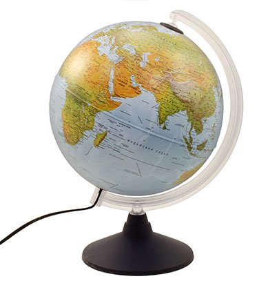 Глобус физико-политический с подсветкой Nova Rico, диаметр 250 мм, 1:50 млн