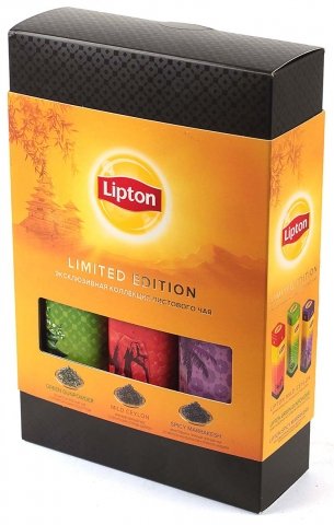 Набор чая Lipton в жестяных тубах, 3 вида чая*50 г