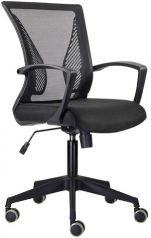 Кресло офисное Angel для персонала, обивка — черная, М-800 black (спинка — сетка)