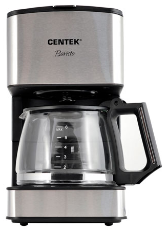 Кофеварка Centek CT-1144, серебристая с черным