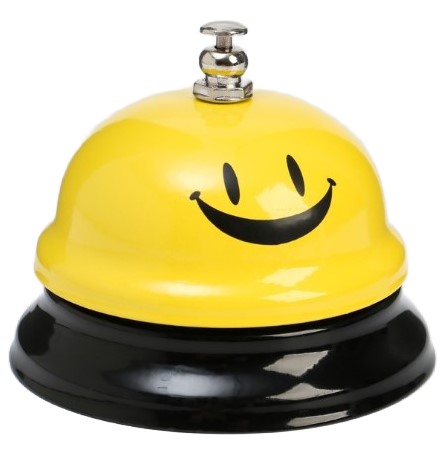 Звонок настольный Sima-Land 6×7,5 см, «Смайл», желтый