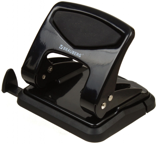 Дырокол Brauberg PN-150M 115×110 мм, 35 л., черный