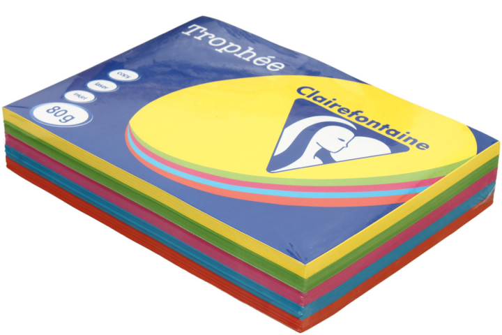 Бумага офисная цветная Trophee А4 (210×297 мм), 80 г/м², 500 л. (5 цветов×100 л.)