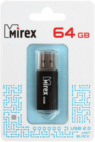 Флэш-накопитель Mirex Unit, 64Gb, корпус черный