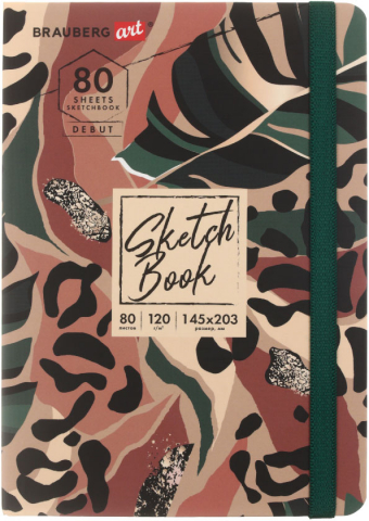 Скетчбук Brauberg Art Debut, 145*203 мм, 80 л., «Листья» Скетчбук Brauberg Art Debut, 145*203 мм, 80 л., «Листья»