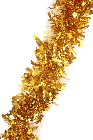 Мишура для елки, 9 см*200 см, волнистая золотистая