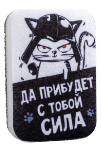 Губка поролоновая для мытья посуды Sima-Land, 9*6 см, «Да пребудет с тобой сила» Губка поролоновая для мытья посуды Sima-Land, 9*6 см, «Да пребудет с тобой сила»