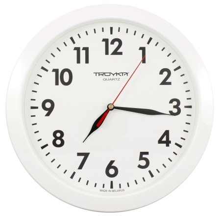 Часы настенные «Тройка», рамка белая