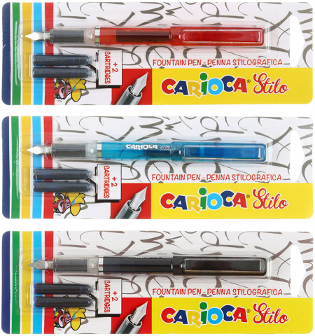 Ручка перьевая Carioca Stilo, корпус ассорти, картридж синий Ручка перьевая Carioca Stilo, корпус ассорти, картридж синий