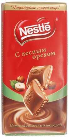 Шоколад Nestle, 100 г, молочный шоколад с лесным орехом Шоколад Nestle, 100 г, молочный шоколад с лесным орехом