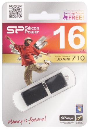 Флэш-накопитель Silicon Power LuxMini 710, 16 Gb, корпус черный