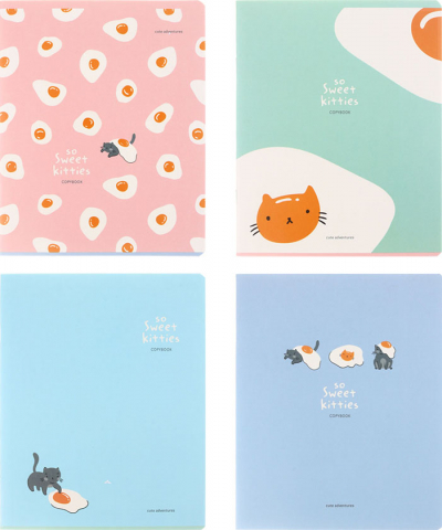 Тетрадь общая А5, 48 л. на cкобе BG Sweet Kitty, 165*205 мм, клетка, ассорти