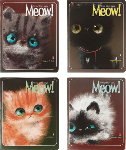 Тетрадь общая А5, 48 л. на скобе Kitty Life, 163*203 мм, клетка, ассорти