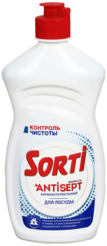Средство для мытья посуды Sorti, 450 мл, «Контроль чистоты», антибактериальный эффект