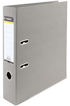 Папка-регистратор inФормат с двусторонним ПВХ-покрытием, корешок 75 мм, серый