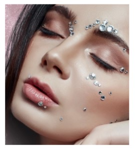 Набор страз для макияжа Sima-Land, d=3-6 мм, серебристые