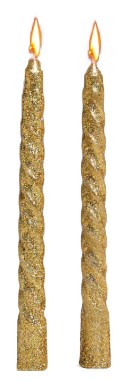 Набор свечей витых Sima-Land 2 шт., 1,5×15 см, золотистые