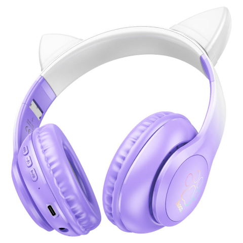Наушники беспроводные Hoco W42 Cat Ears Purple Grape Наушники беспроводные Hoco W42 Cat Ears Purple Grape