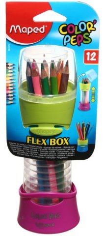 Карандаши цветные Color Peps Flex Box, 12 цветов, длина 175 мм