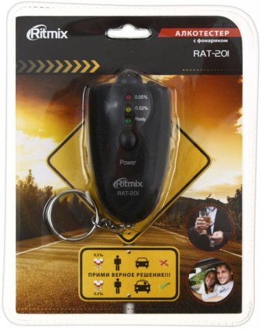 Алкотестер Ritmix RAT-201, черный