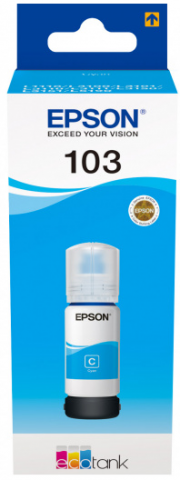 Чернила Epson 103 (водорастворимые), 65 мл, голубые (C13T00S24A)