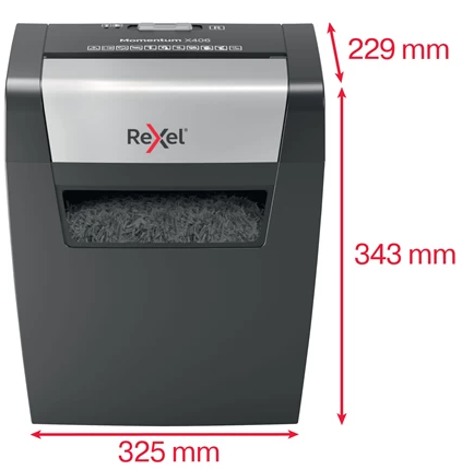Шредер Rexel Momentum X406, размер частиц 4*28 мм, черный с серым Шредер Rexel Momentum X406, размер частиц 4*28 мм, черный с серым