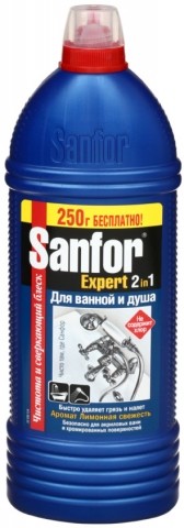 Средство для чистки сантехники Sanfor WC gel, 1000 г, «Лимонная свежесть»