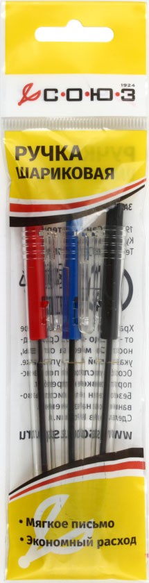Набор ручек шариковых автоматических «Клик», 3 цвета (красный, синий, черный)