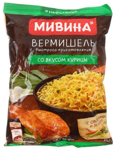 Вермишель быстрого приготовления «Мивина», 59,2 г, со вкусом курицы неострая