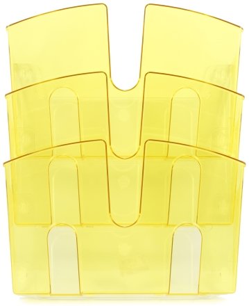 Лоток секционный настенный «Юниопт» (3 секции), 420*335*90 мм, прозрачный желтый