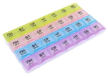 Контейнер-таблетница Sima-Land, 28 отделений, 21,5*11*1,8 см, «Неделька»