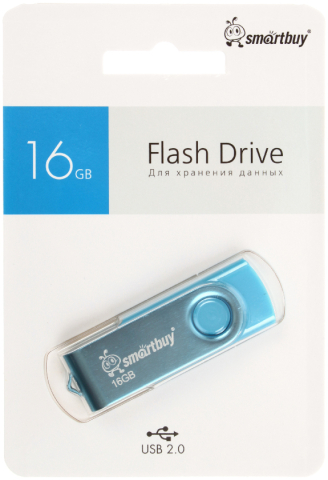 Флеш-накопитель SmartBuy Twist (2.0), 16 Gb, корпус синий Флеш-накопитель SmartBuy Twist (2.0), 16 Gb, корпус синий