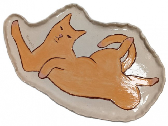 Тарелка керамическая «Кот» (Ярохнович Ю.С.) 24×13 см, «Большая»