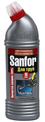 Средство для чистки канализационных труб Sanfor, 750 мл Средство для чистки канализационных труб Sanfor, 750 мл