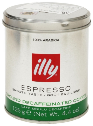 Кофе натуральный молотый Illy, 125 г, Espresso, без кофеина