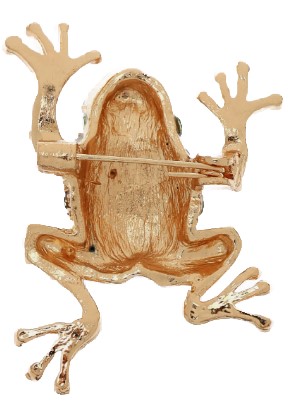 Брошь «Лягушка-путешественница», высота 4 см, цвет зелёный с золотистым Брошь «Лягушка-путешественница», высота 4 см, цвет зелёный с золотистым