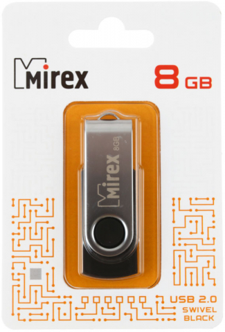 Флэш-накопитель Mirex Swivel, 8Gb, корпус черный